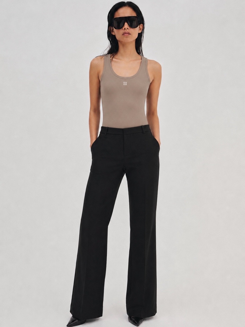NWOT Kobi Halperin Mid-Rise Boot-Cut Tailored Pants w/Pockets in Black Size 4